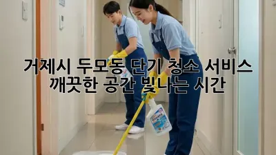 거제시 두모동 단기 청소 서비스: 깨끗한 공간, 빛나는 시간!