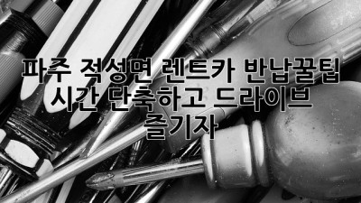 파주 적성면 렌트카 반납꿀팁🍯: 시간 단축하고 드라이브 즐기자!🚗💨